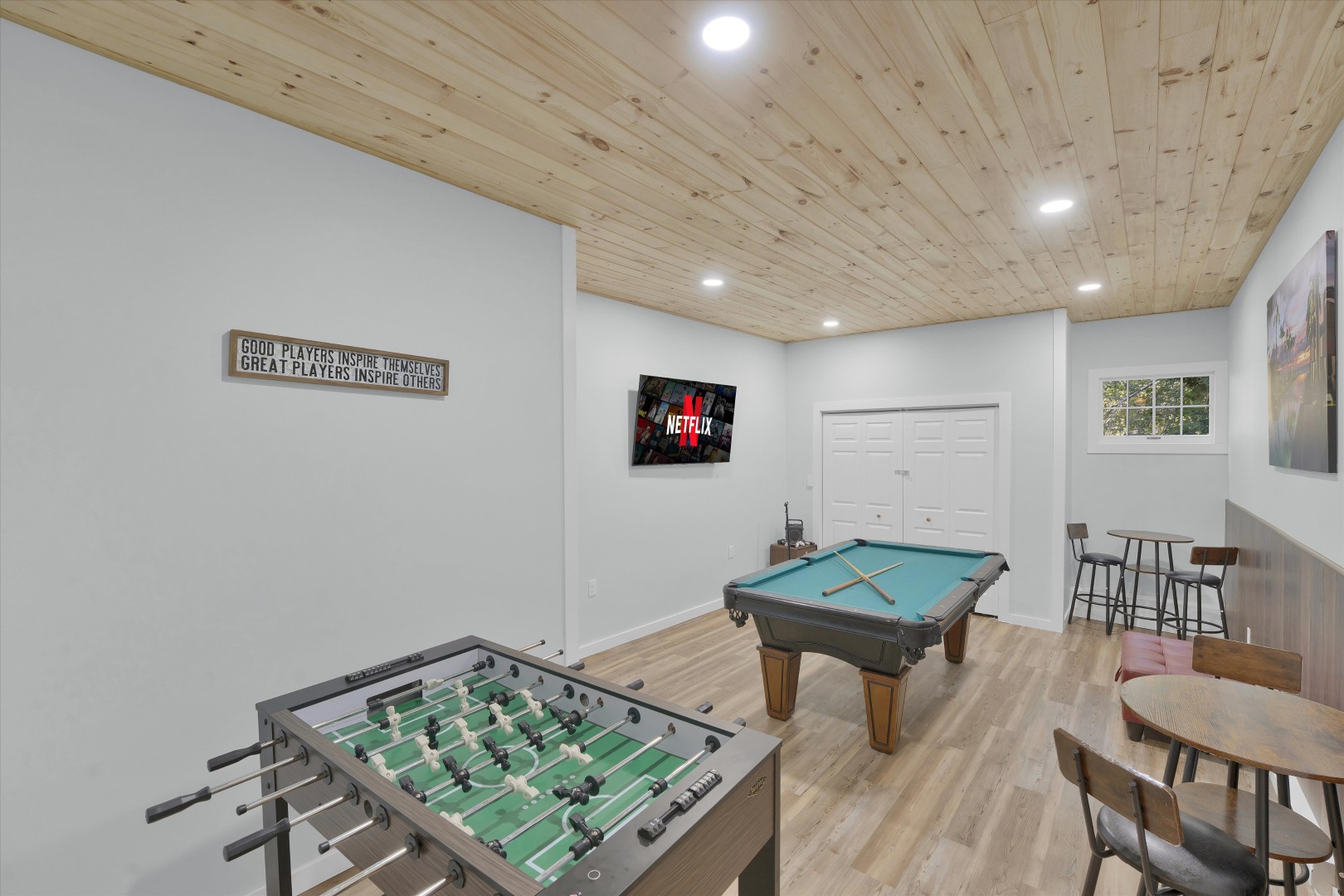 Challenge your group to endless fun with a full-size pool table, foosball, and arcade entertainment.